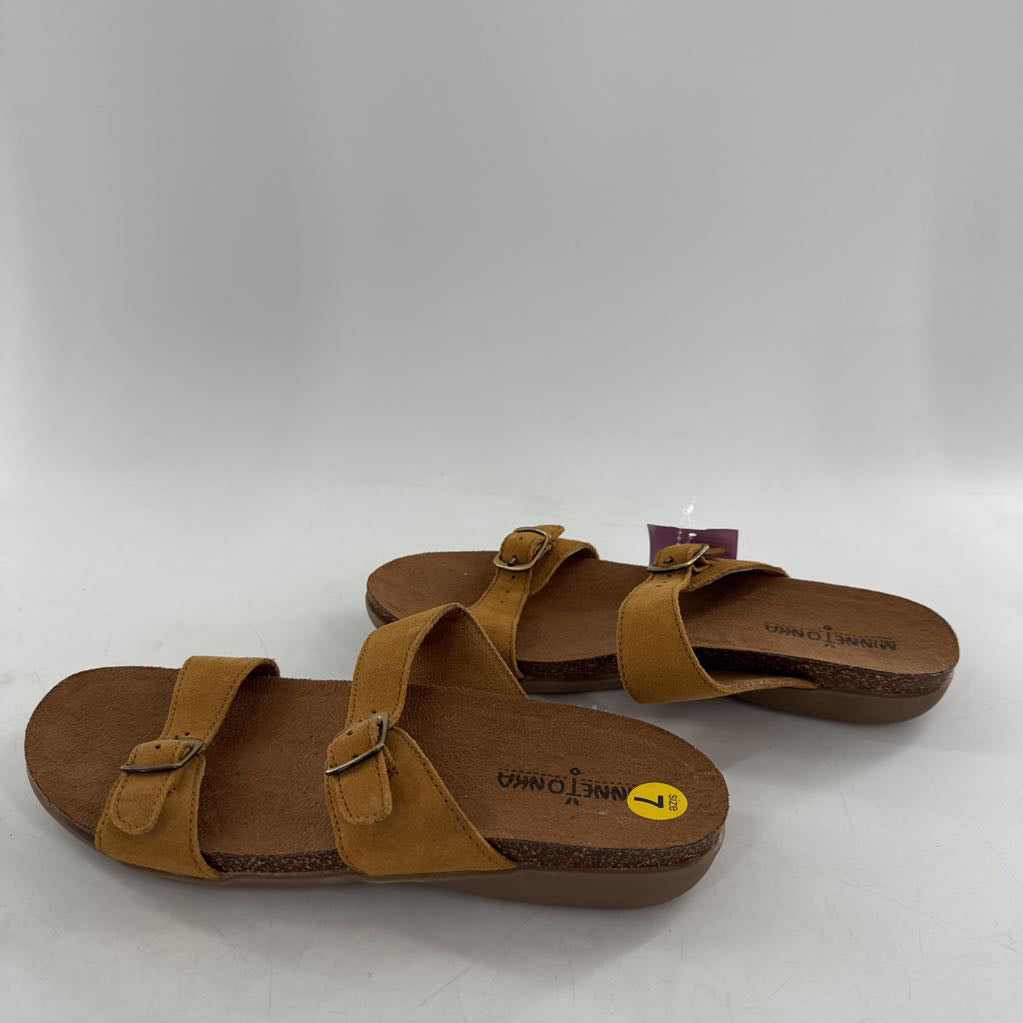 7 double buckle strap slide sandals