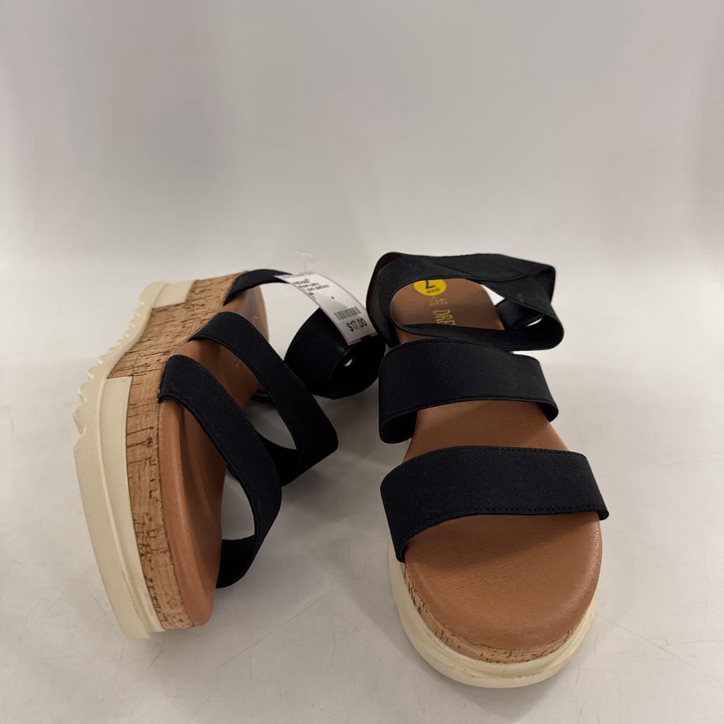 7 cork platform ankle strap wedge sandals