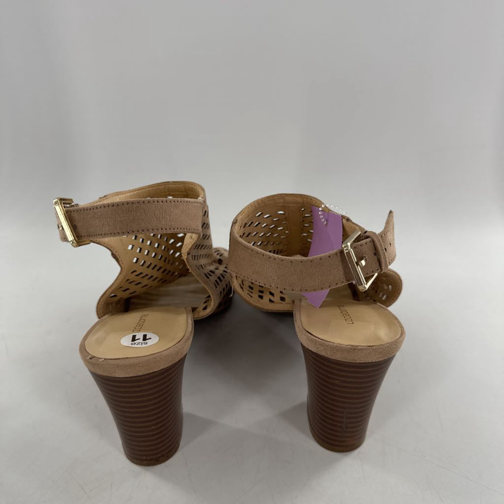 11 perforated ankle strap heels