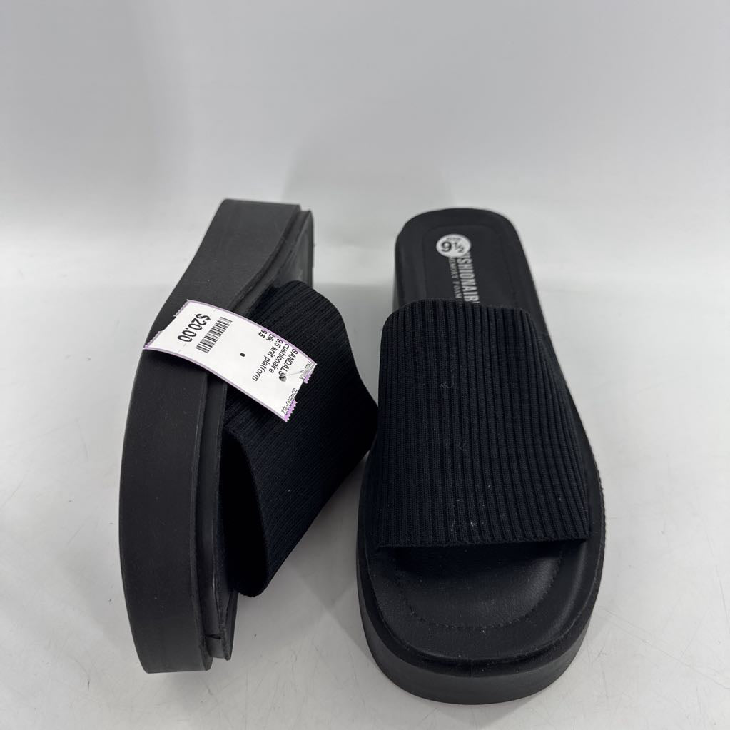 9.5 knit platform slide sandal