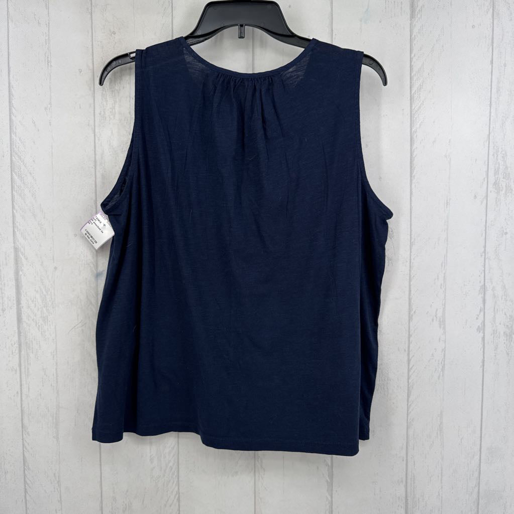 M smocked tie front tank