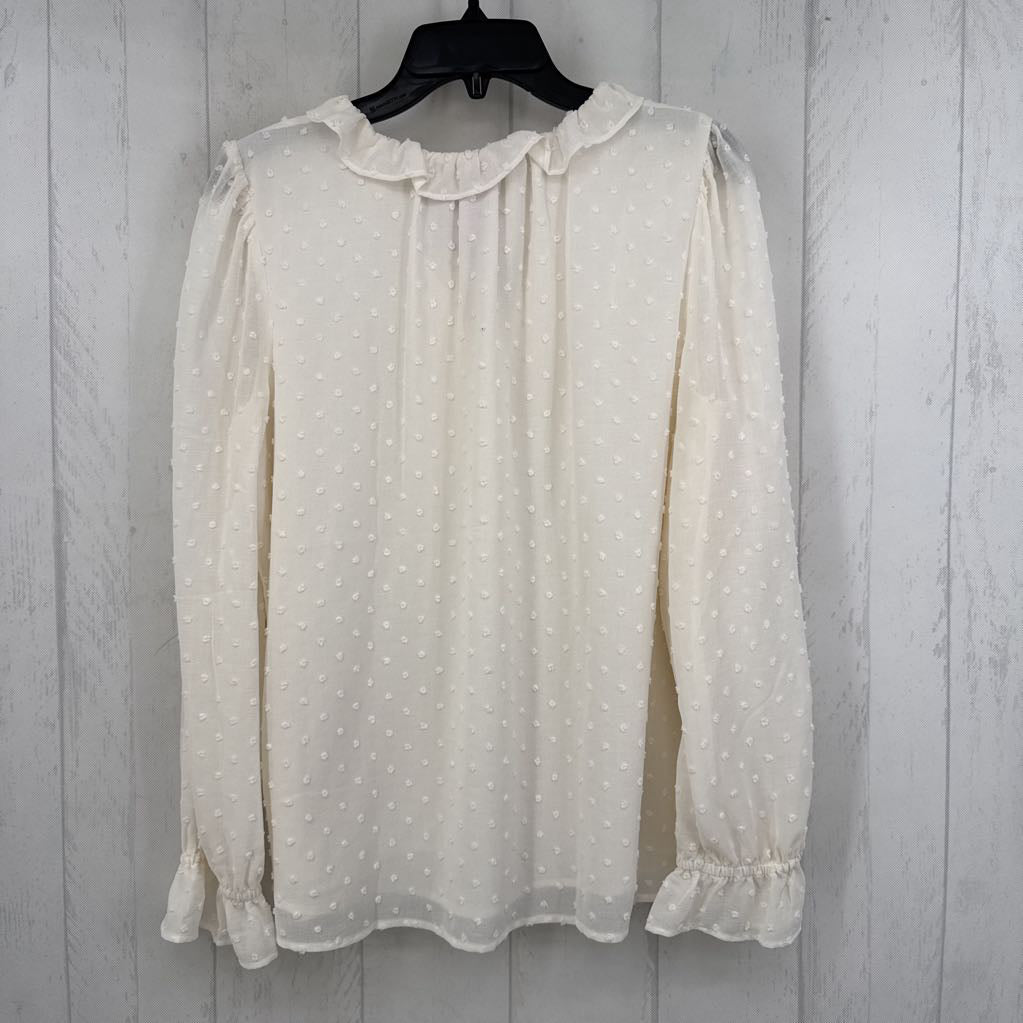 R50 M textured tie-front l/s top