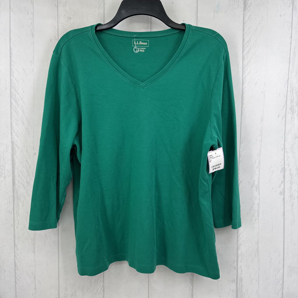 1X v-neck 3/4 slv tee