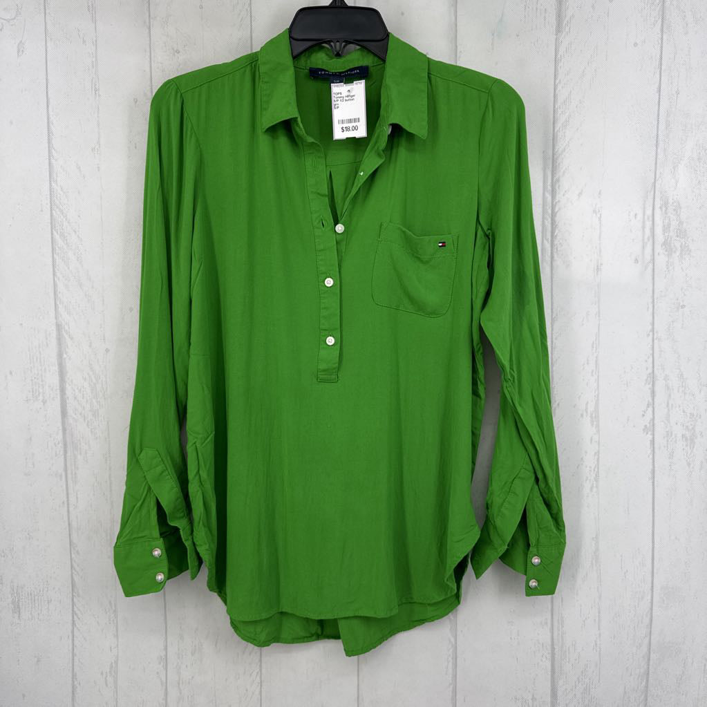 S/P 1/2 button down 3/4 slv top
