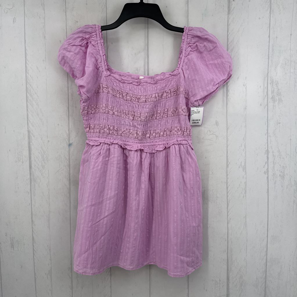 S smocked s/s babydoll top