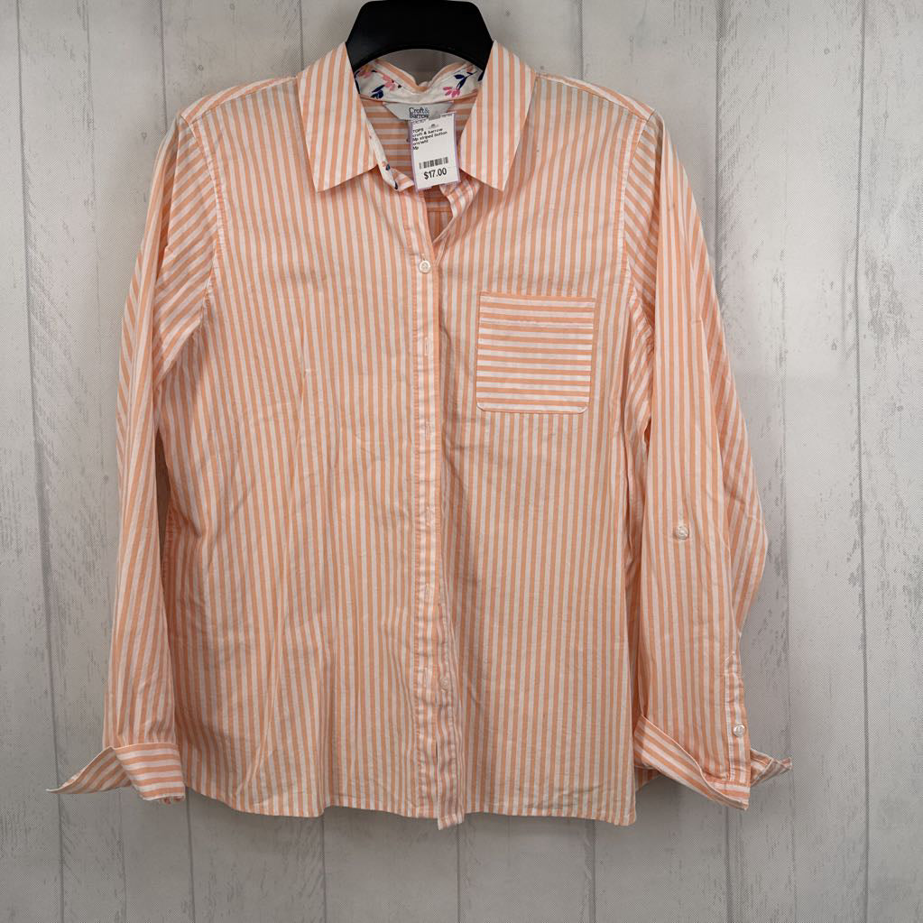 Mp striped button down l/s top