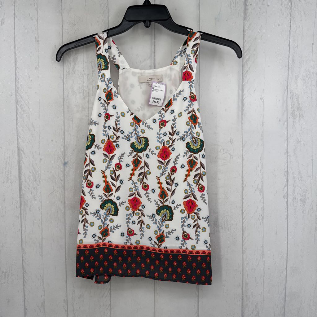XS flo print v-neck tank
