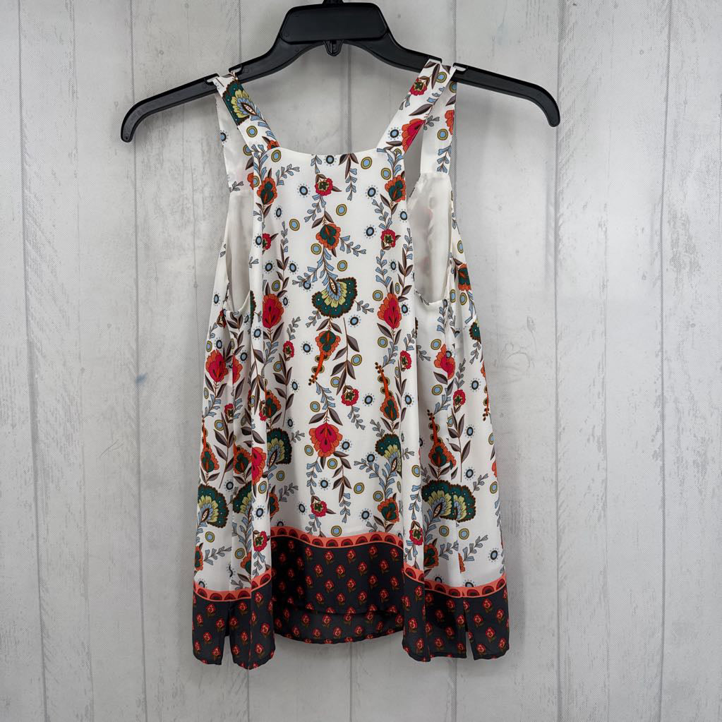 XS flo print v-neck tank
