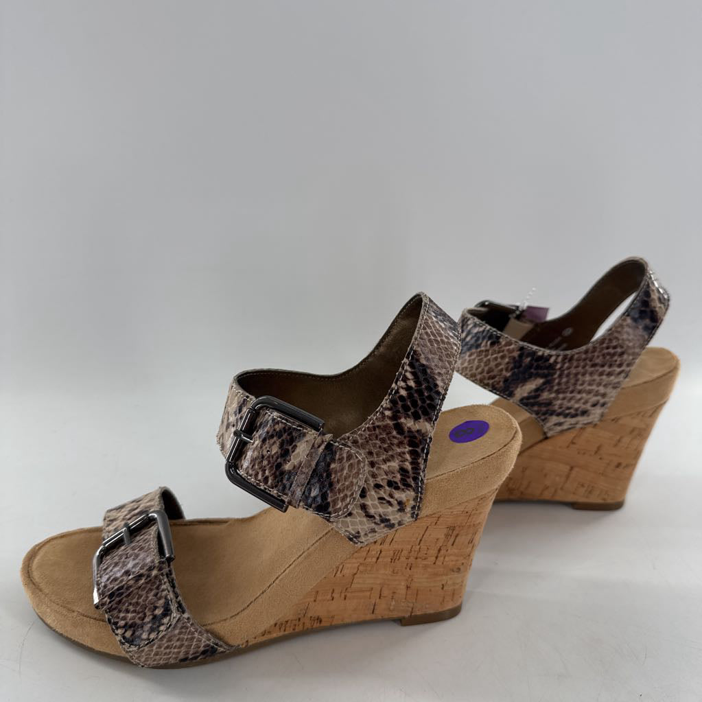 8 python print wedge heel sandal