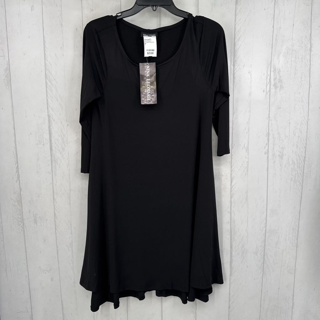 S round neck 3/4 slv dress
