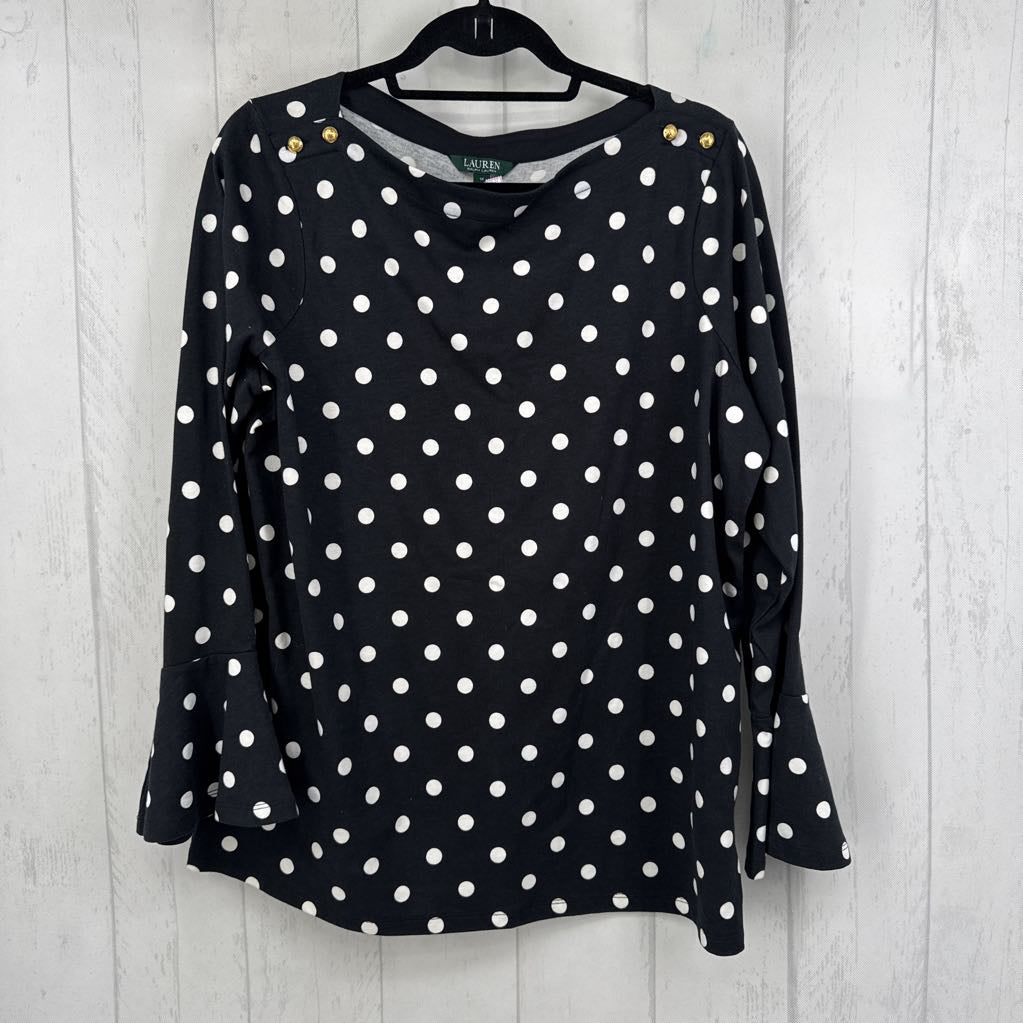 1X polka dot bateau neck tee