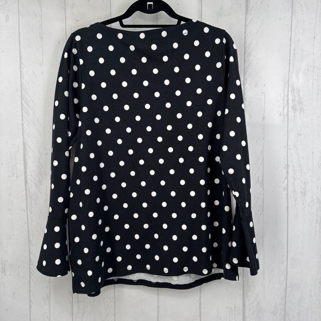 1X polka dot bateau neck tee