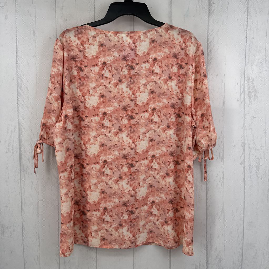XL flo print button down s/s top