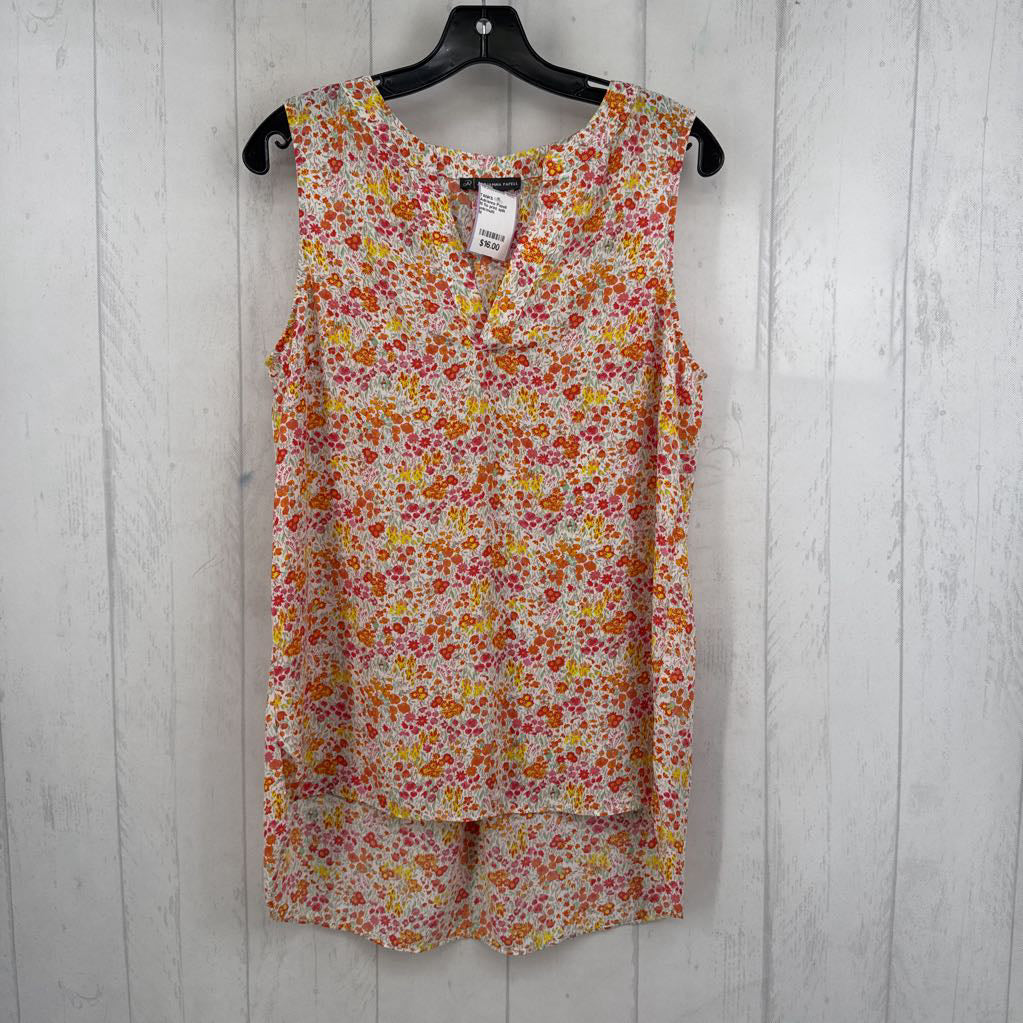 M flo print split neck tank