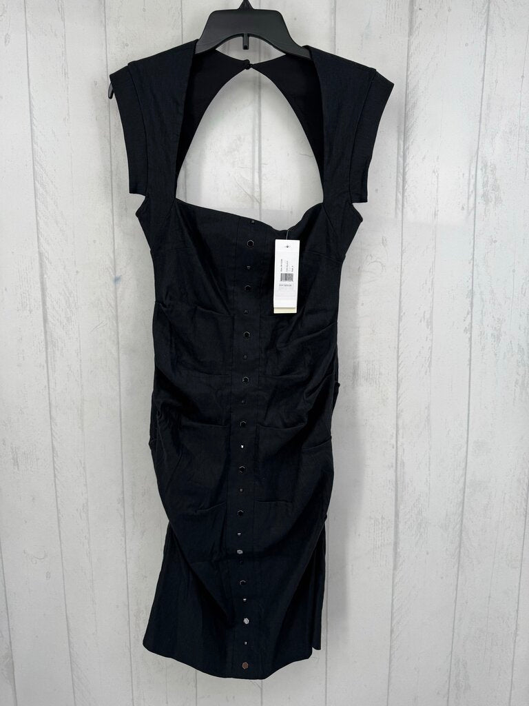 R330 8 linen blend embelished slvls dress