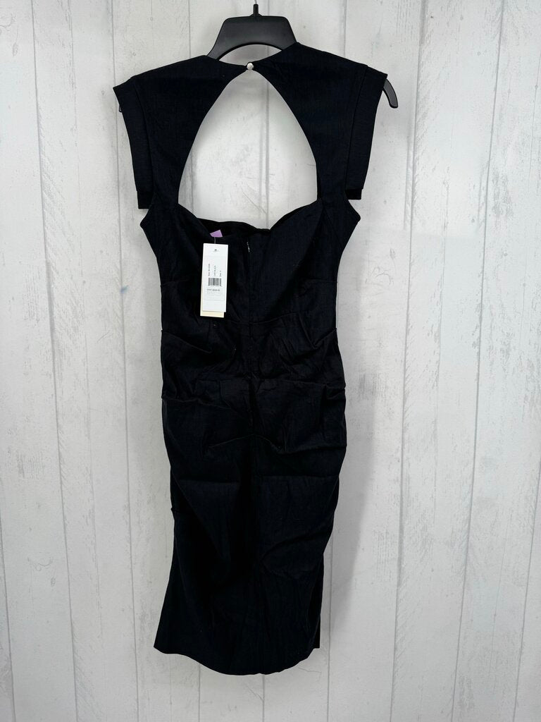 R330 6 linen blend embelished slvls dress