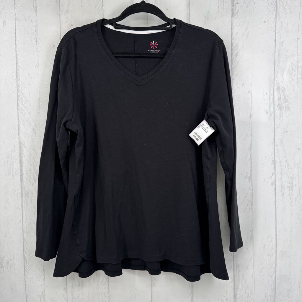 XL v-neck shark bite hem l/s tee