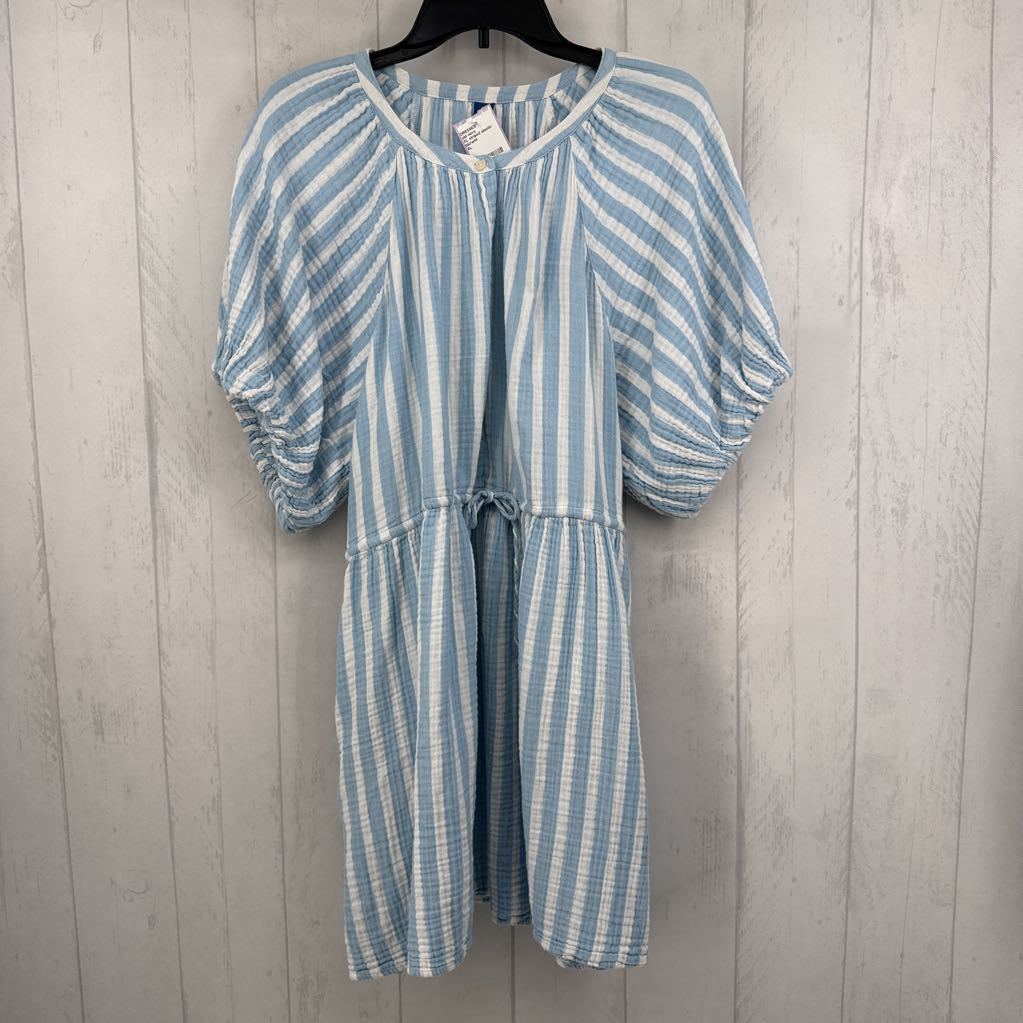 XL striped elastic waist s/s dress