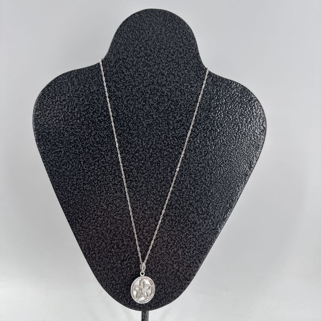 12" silver reversible pendant necklace