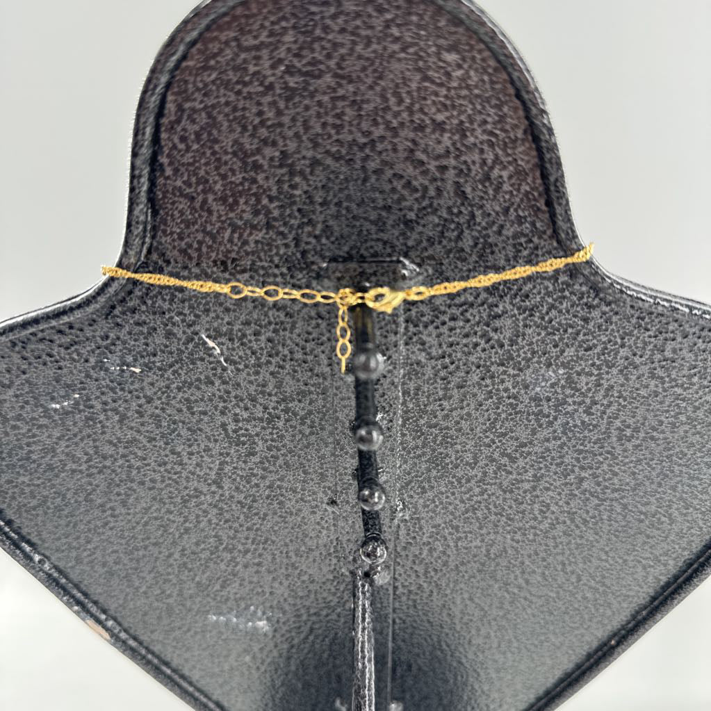 10" gold necklace w/ pave cross pendant