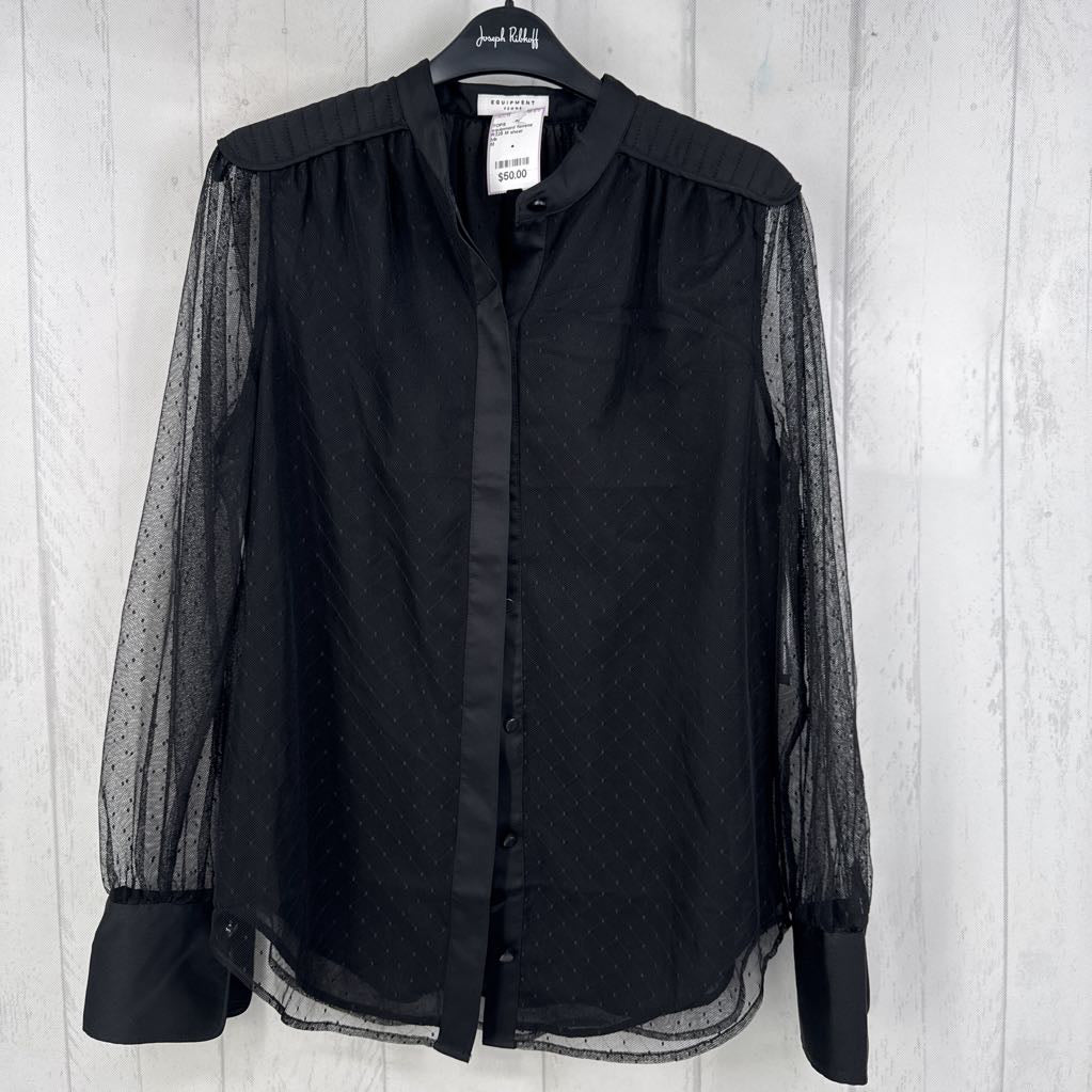 R325 M sheer button down l/s top