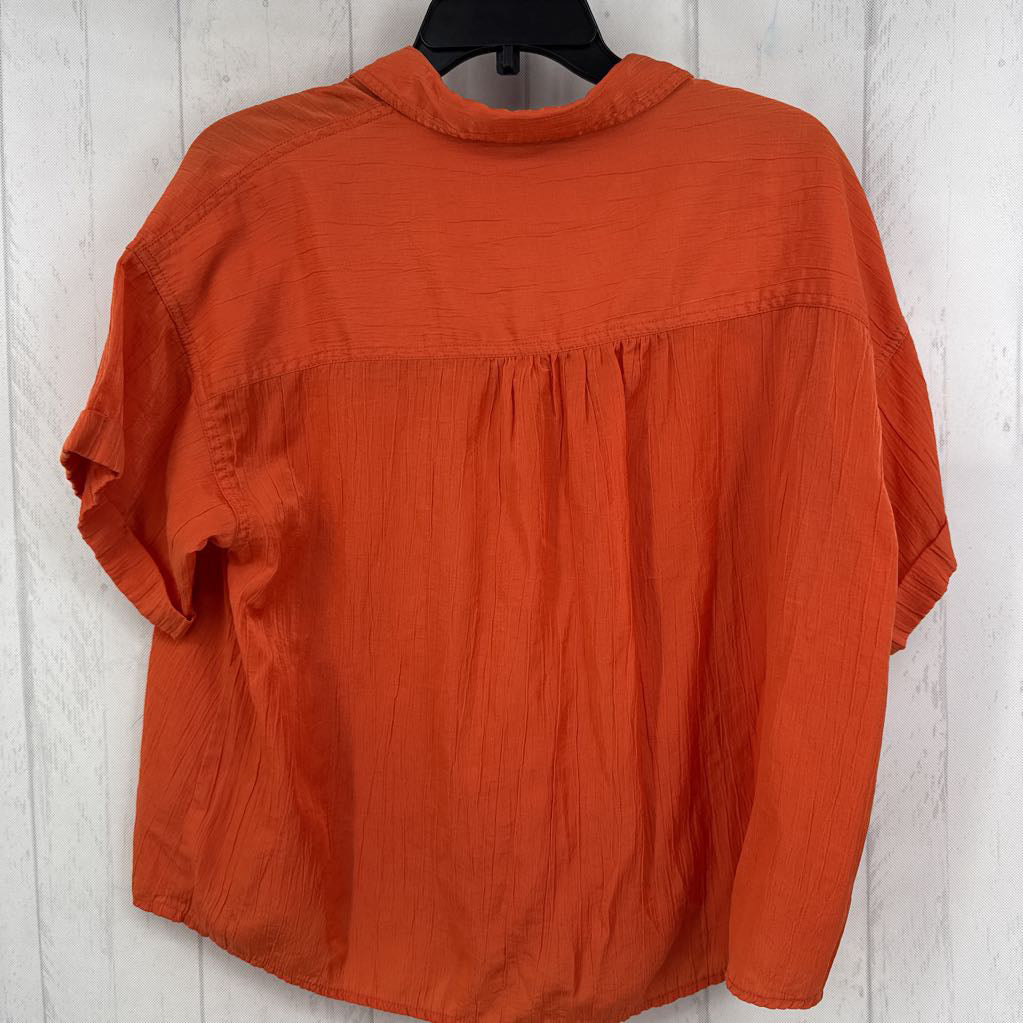 XL silky button down s/s top