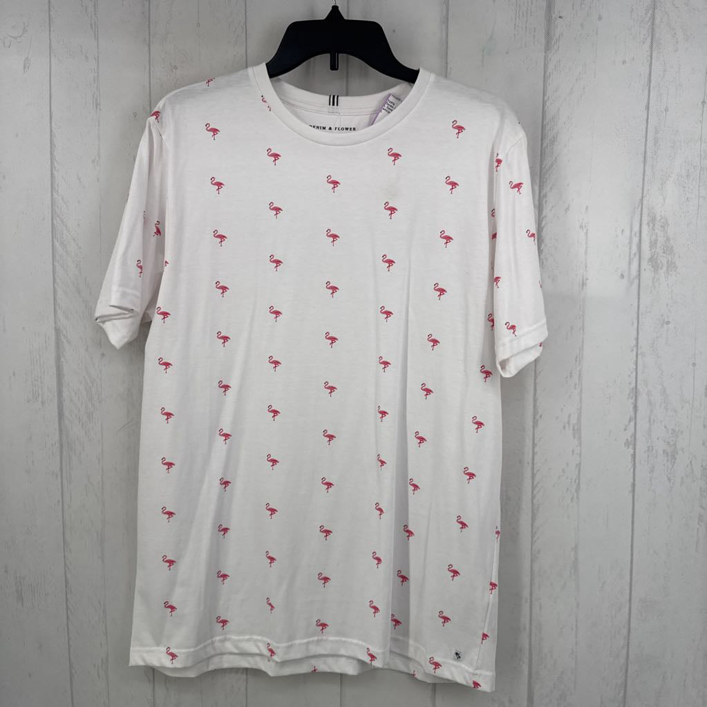 L flamingo print s/s tee