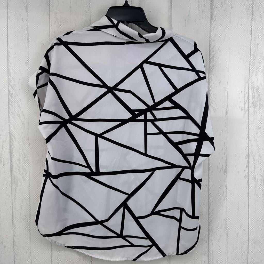 XL printed button down s/s top