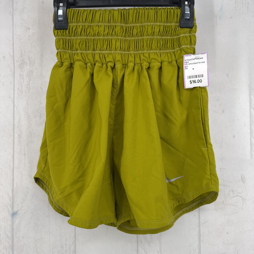 XS smocked hi-rise shorts