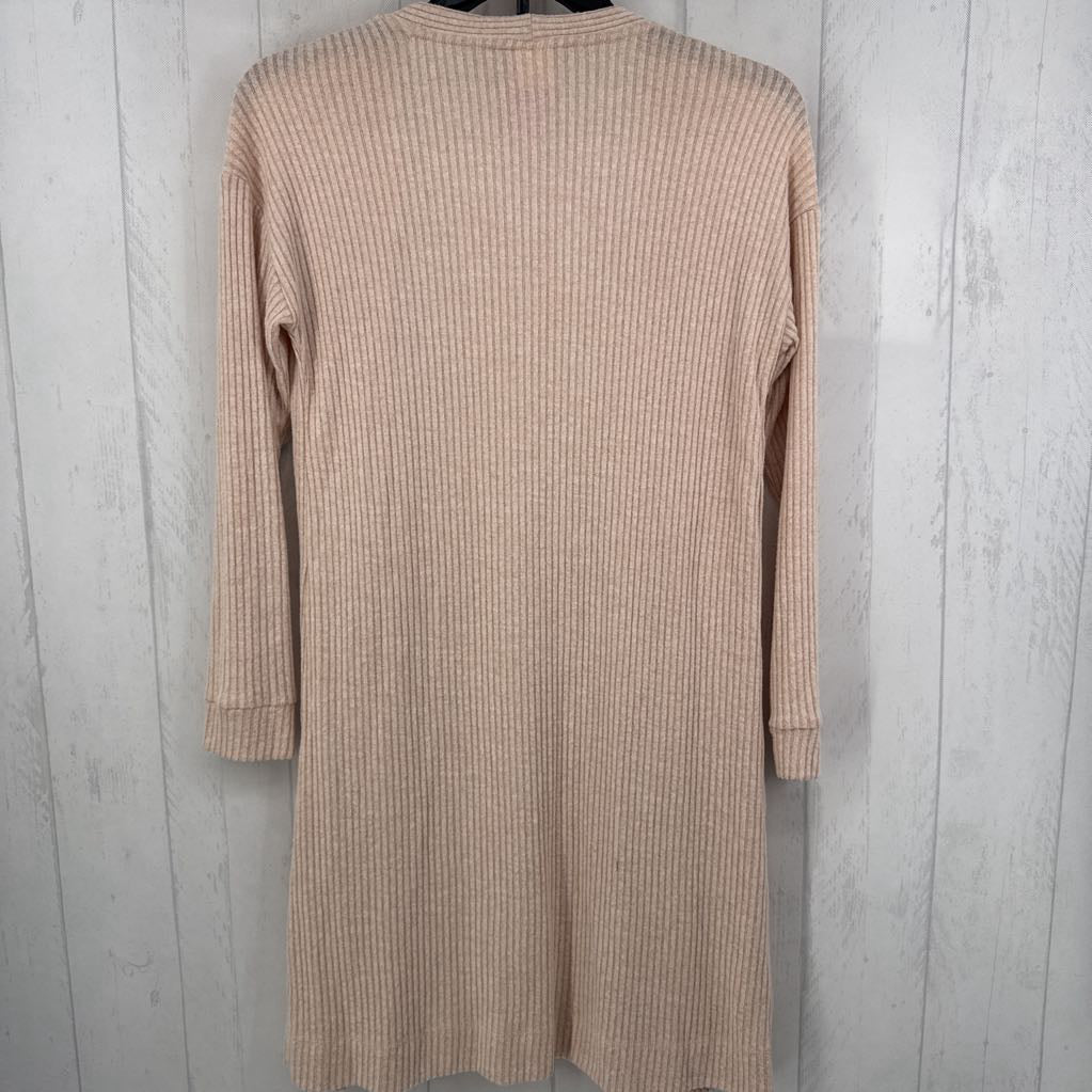 S ribbed open front cardi