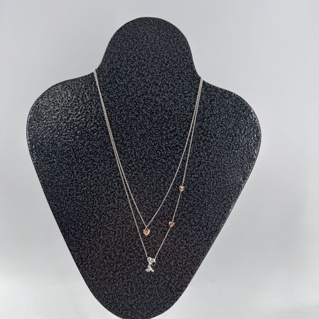 10" silver snoopy necklace
