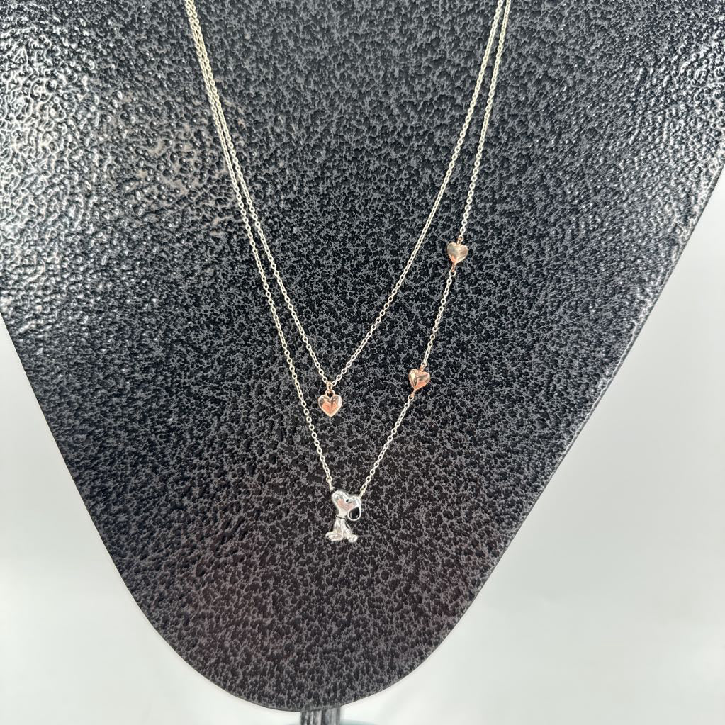 10" silver snoopy necklace