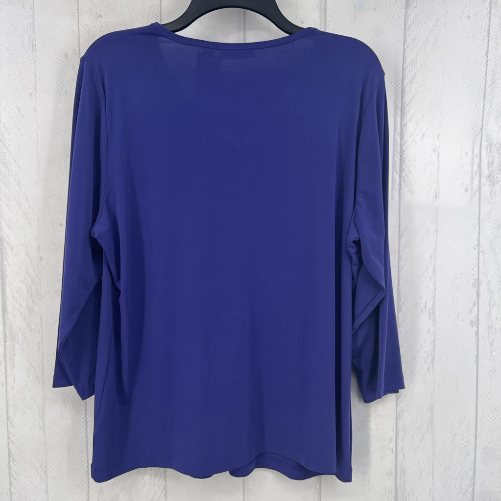 L v-neck 3/4 slv tunic