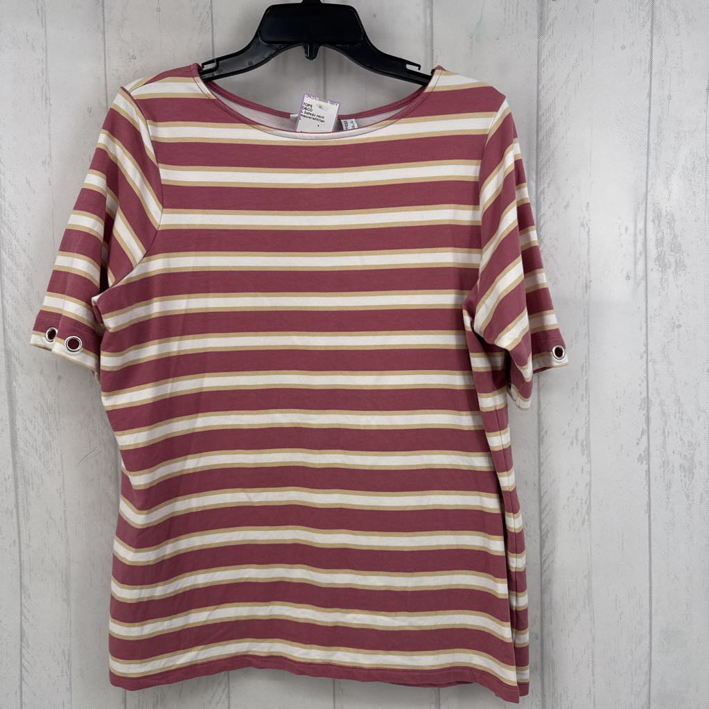 L bateau neck grommet slv tee s/s