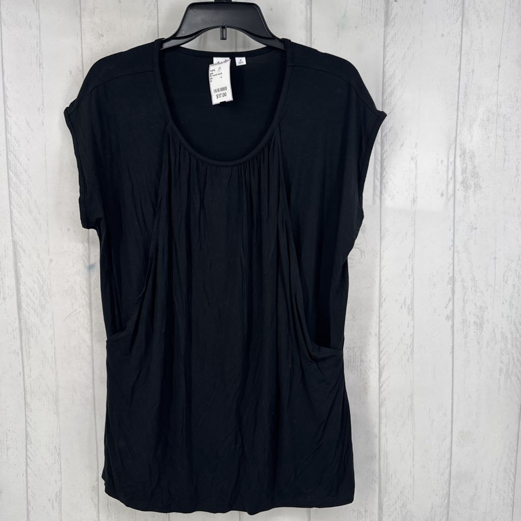 M round neck flowy s/s top