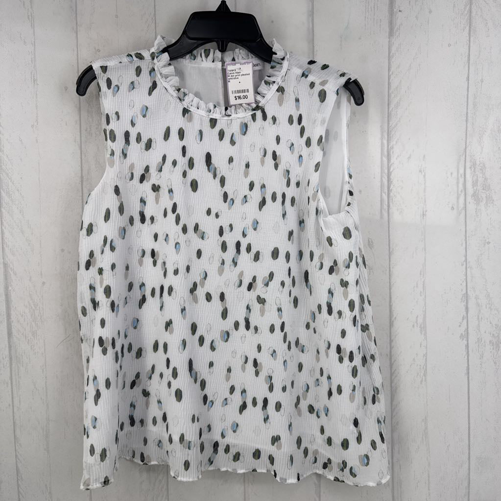 M dot print pleated tank