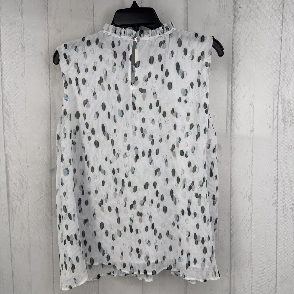 M dot print pleated tank