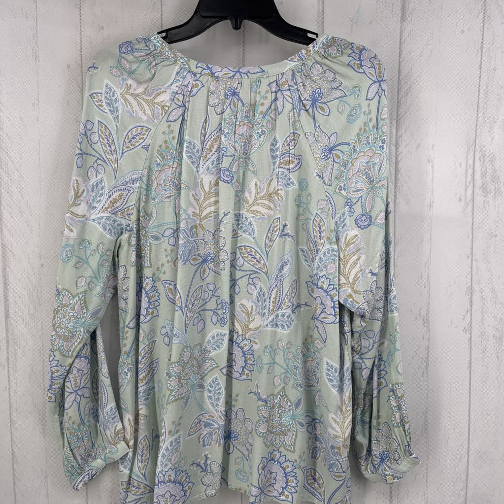 XL flo print ti front l/s top
