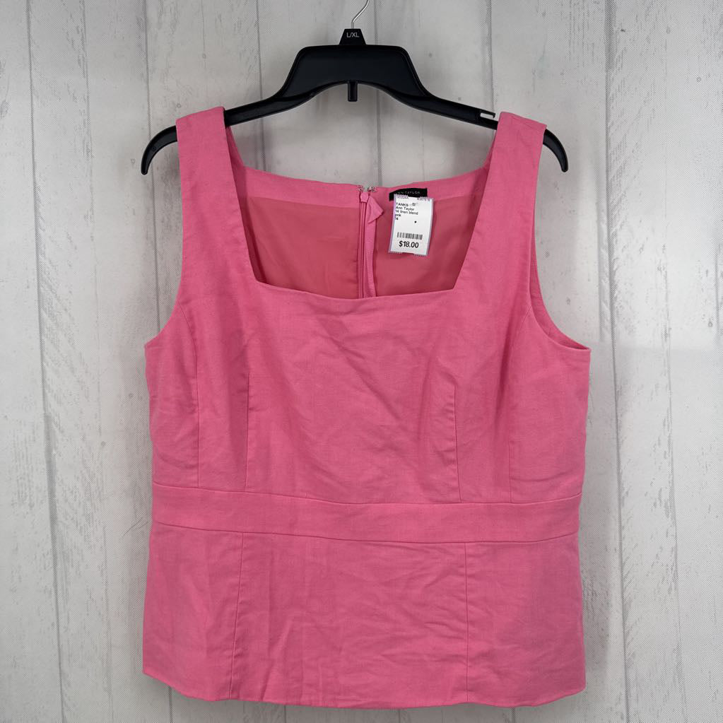 14 linen blend peplum tank