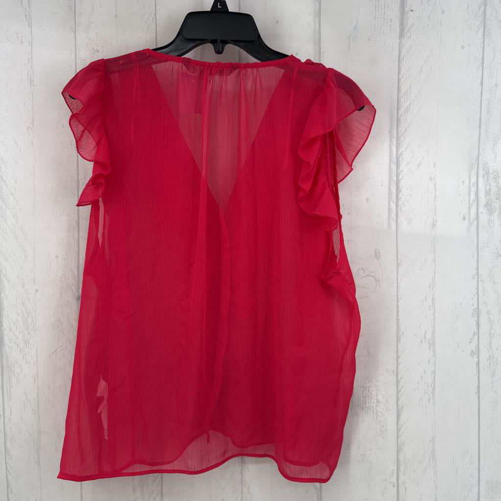 XL semi-sheer ruffled tank