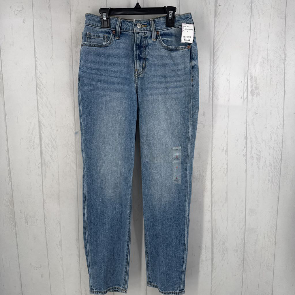 2 hi-rise straight leg jean