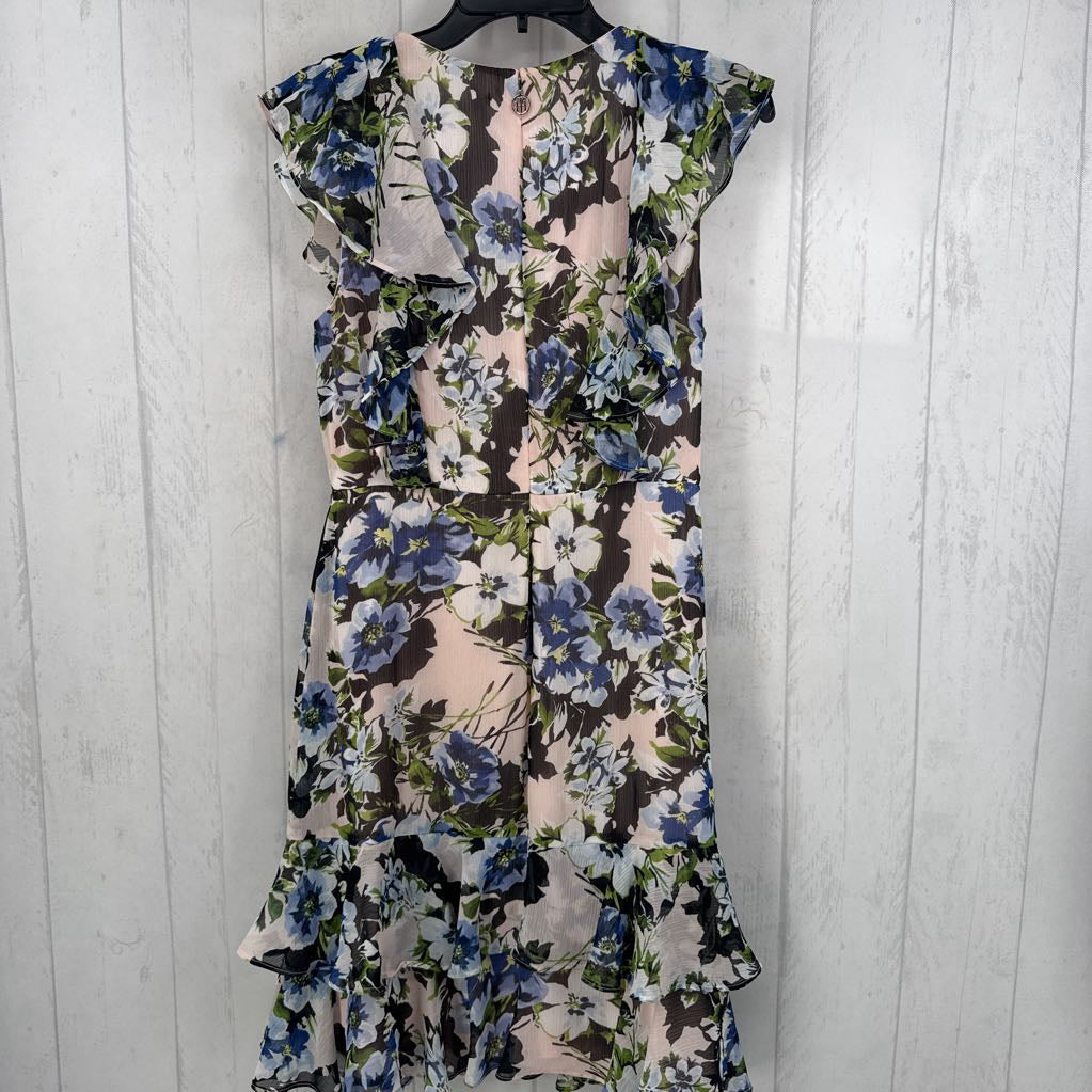 10 ruffled flo print v-neck slvls dress