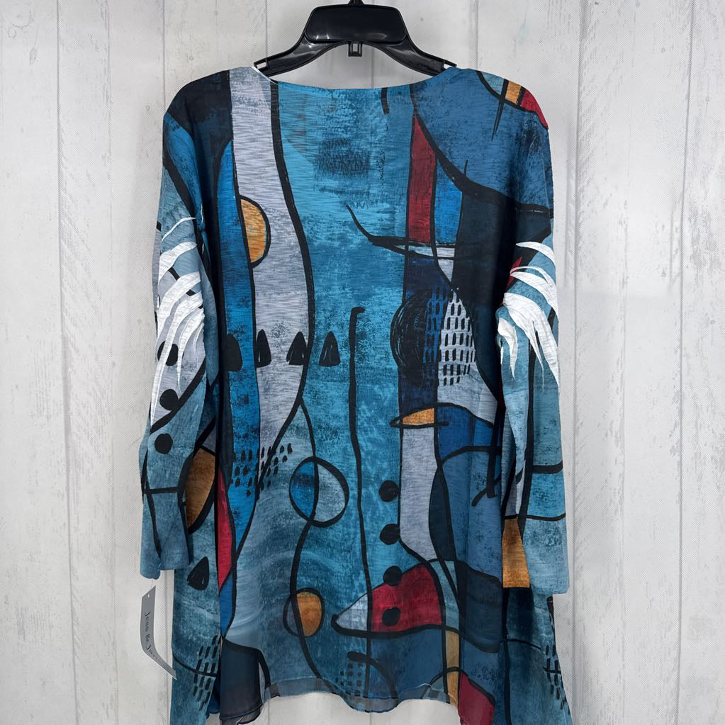XL printed 3/4 slv top