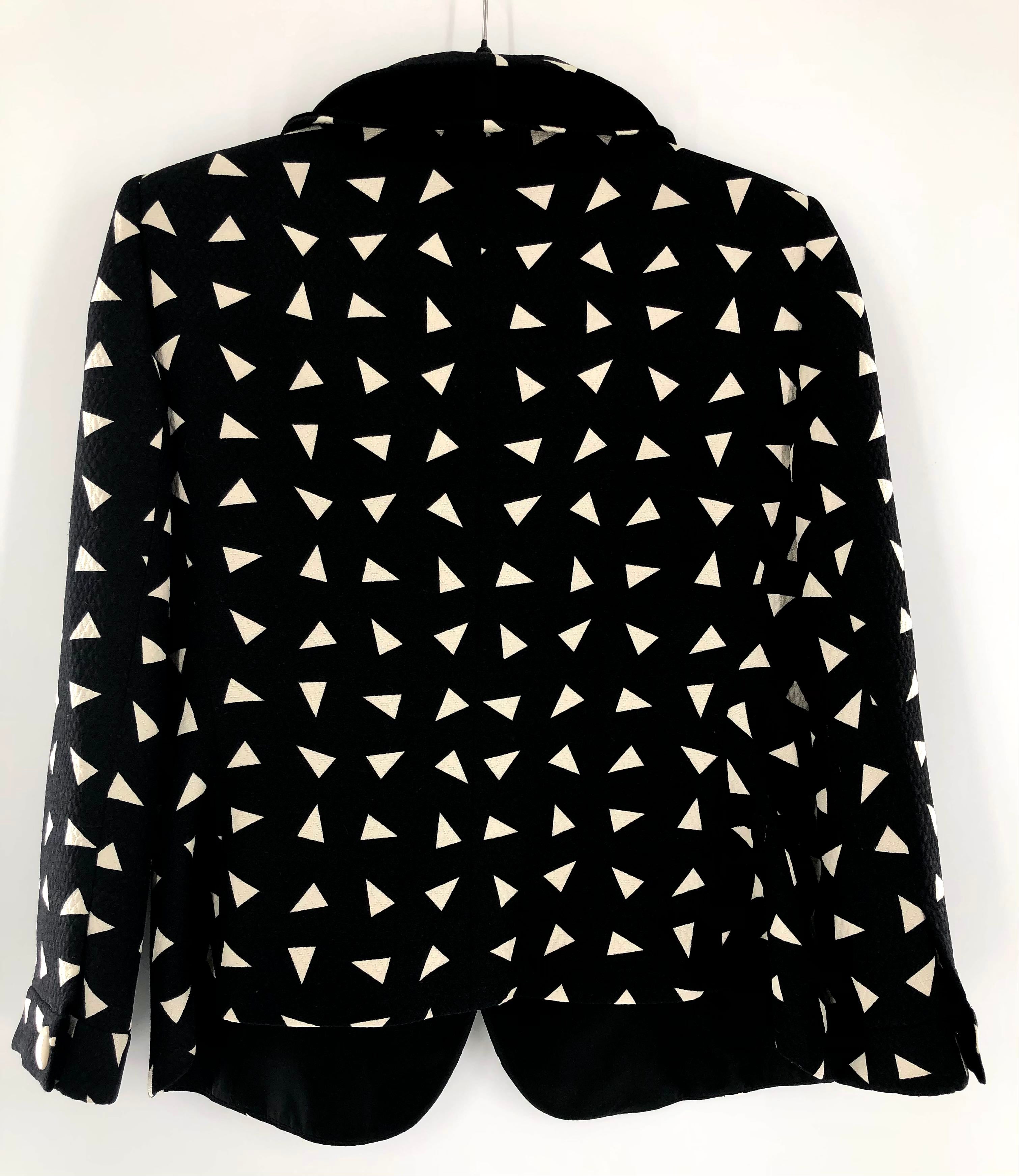 Vintage size 12 Wool & Silk Geometric 3 Button Blazer