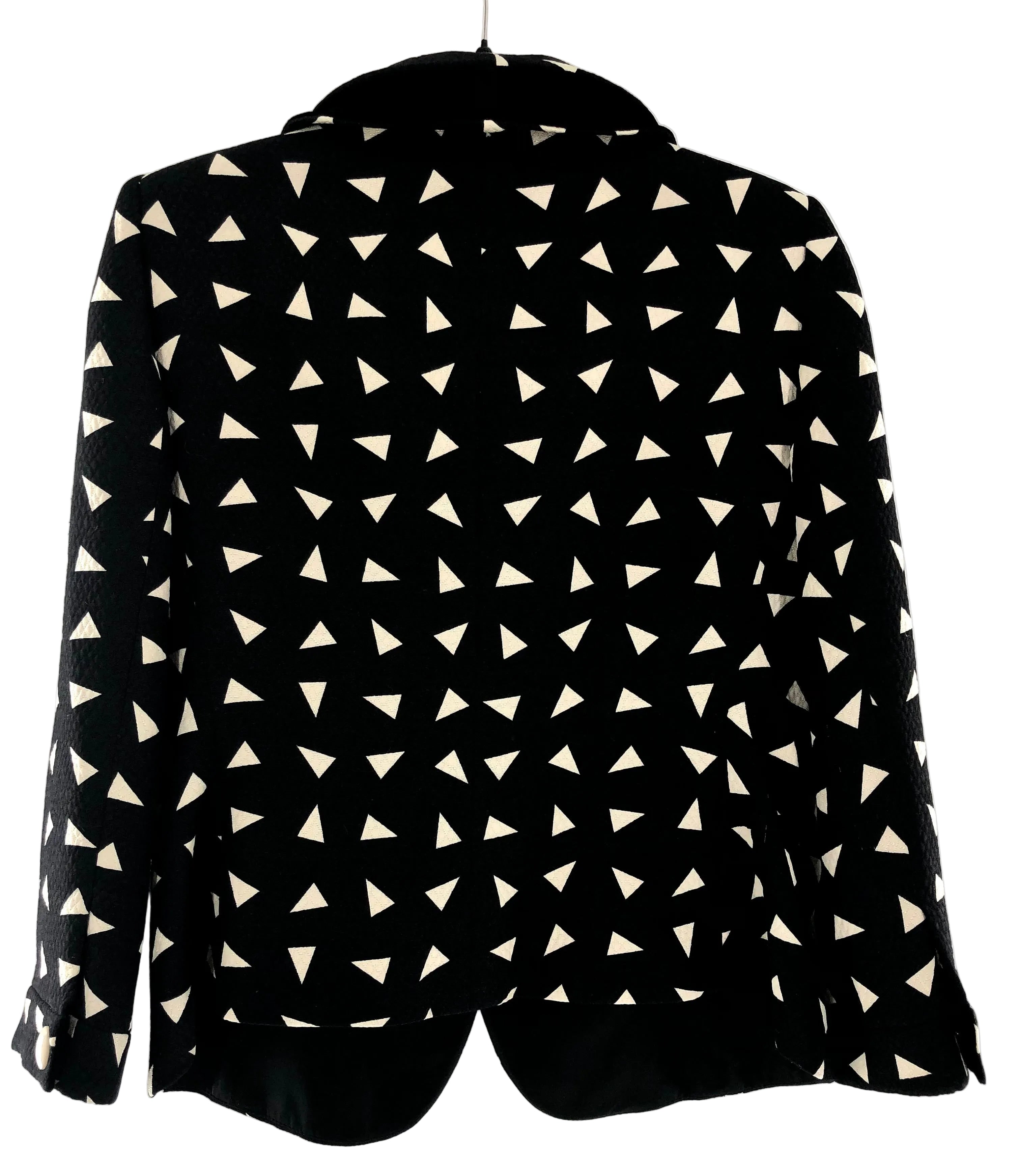 Vintage size 12 Wool & Silk Geometric 3 Button Blazer