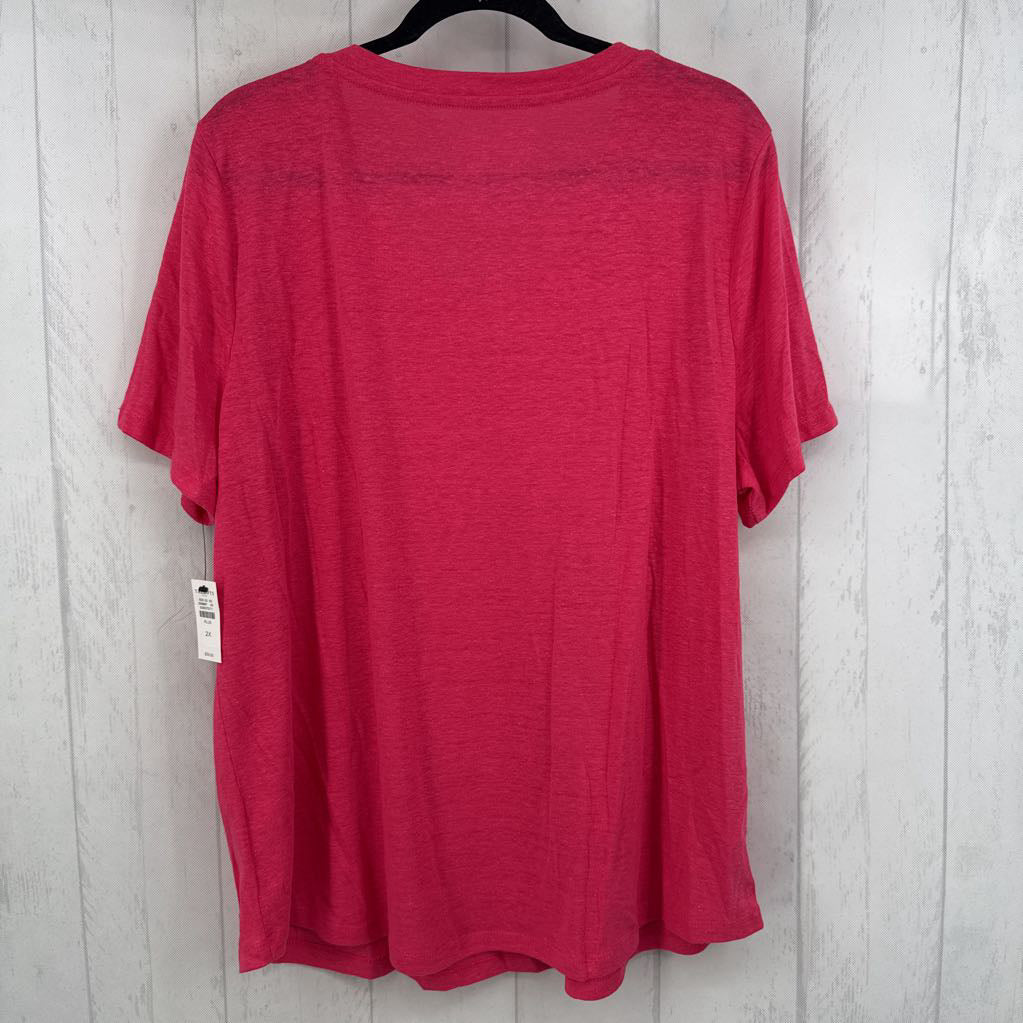 R39 2X linen blend round neck s/s tee