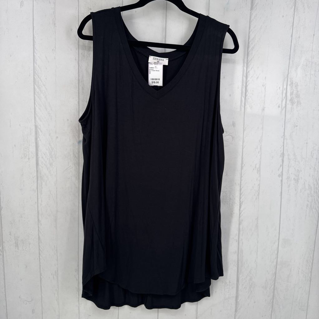 3X v-neck flowy tank