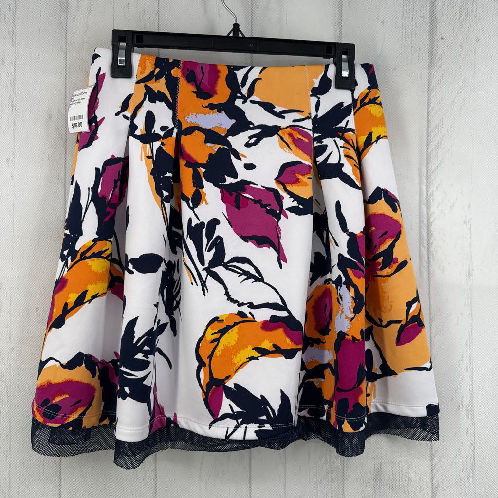 S pull-on flo print skirt