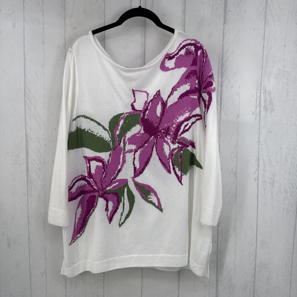 XL floral knit l/s top