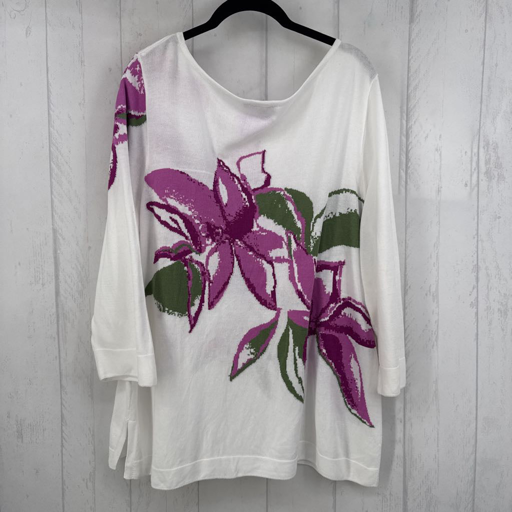 XL floral knit l/s top